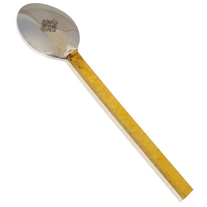 Steel Brass Spoon with Hammered Design, Dinnerware, Tableware & Cutlery Item, Length:- 15.24 cm
