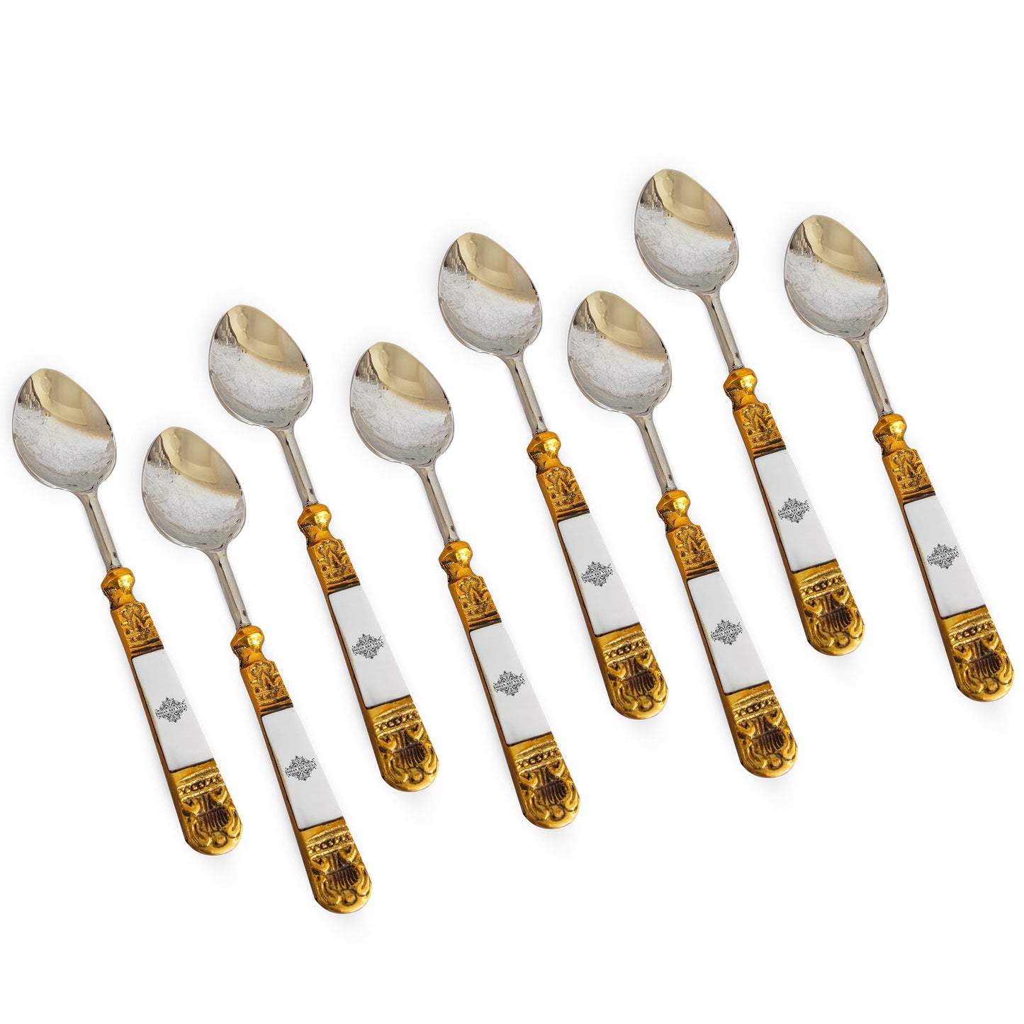 Steel Brass Spoon With Antique Embossed Design