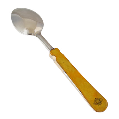 Steel Brass Spoon With Antique Embossed Design