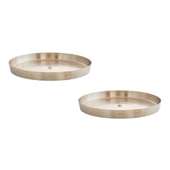 Pure Brass Thali With Matt Finish Plain Design for Dining & Pooja
