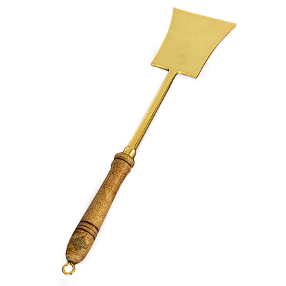 Pure Brass Gold Tavetha / Flat Turner for Dosa, Roti, Chapati With Wooden Handle - Length - 36.83 cm