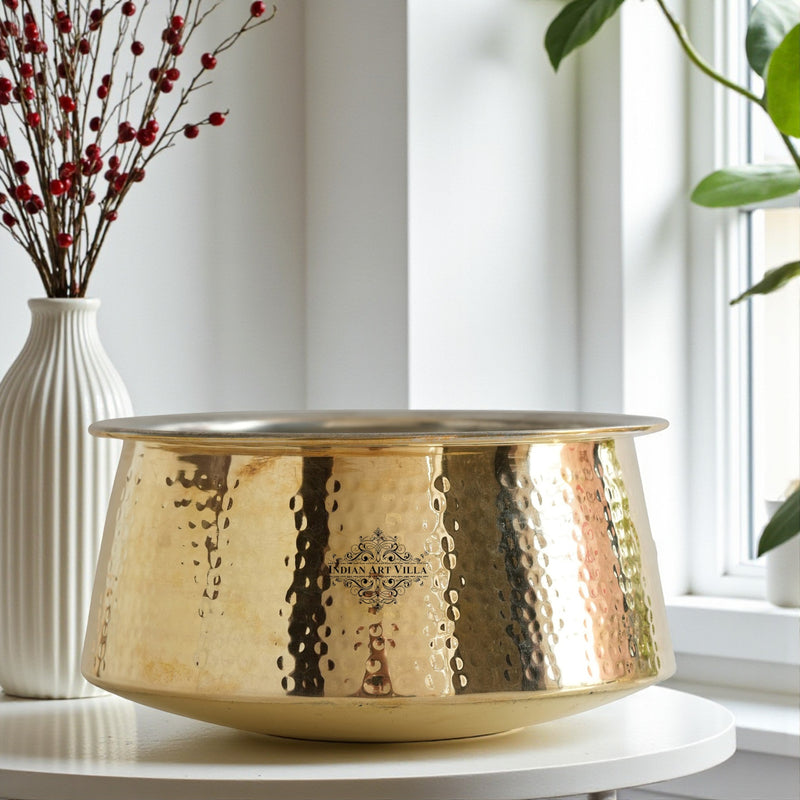 Pure Brass Inside Tin Lining Bhagona/Patila