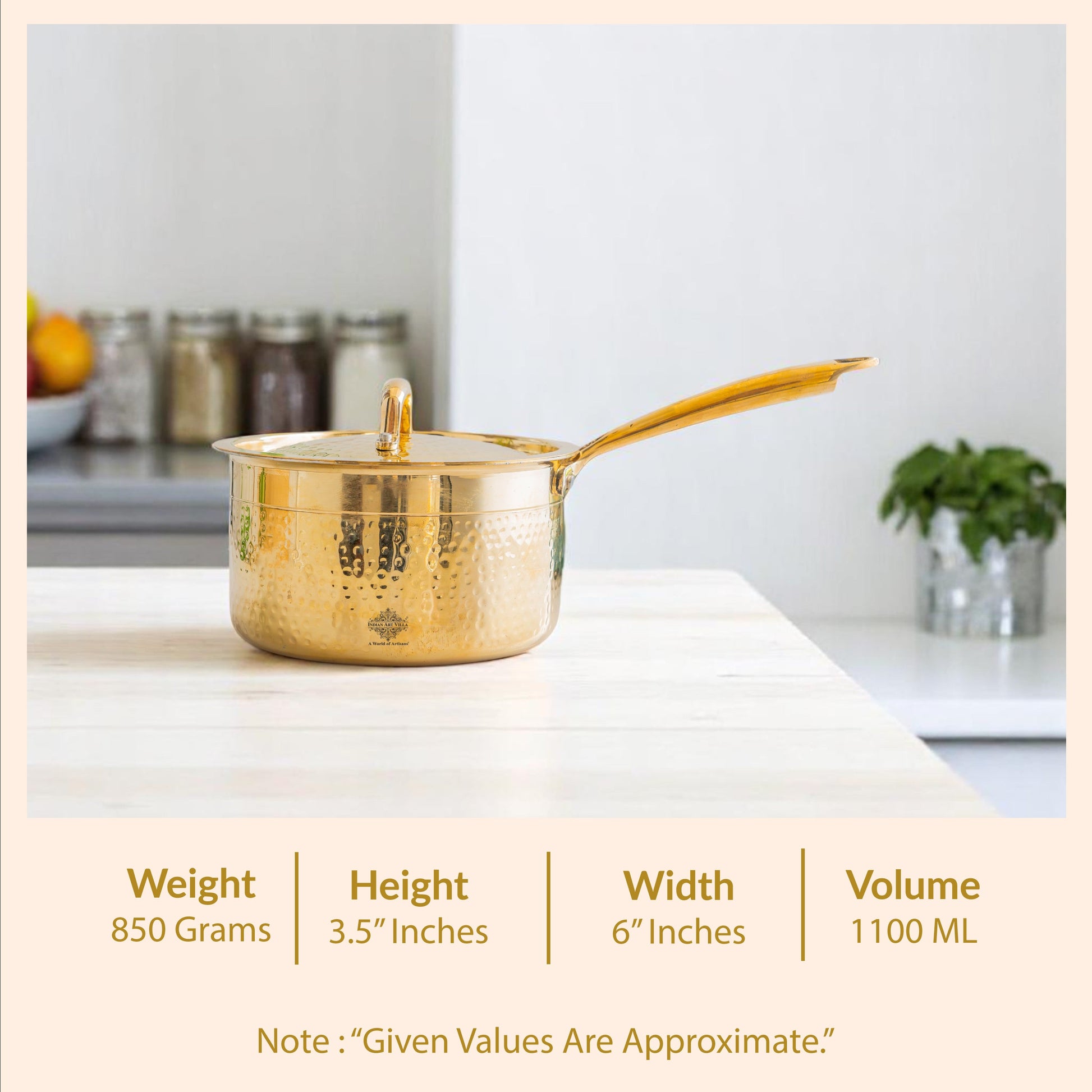 Brass Sauce Pan with Tin Lining & Lid – Indian Art Villa