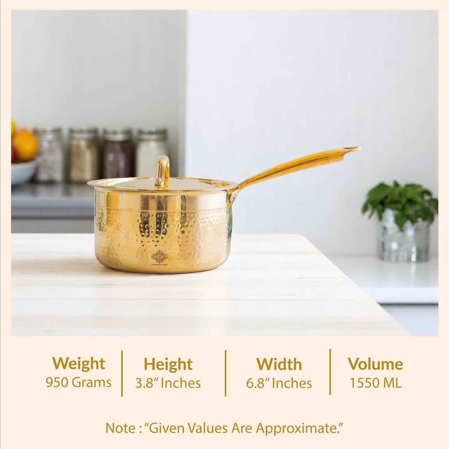 Brass Sauce Pan with Tin Lining & Lid – Indian Art Villa