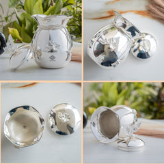 Silver Plated Decorative Flower Design Handi