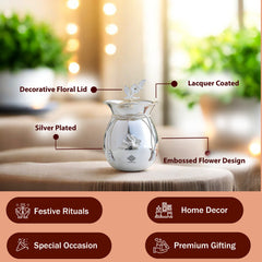 Silver Plated Decorative Flower Design Handi