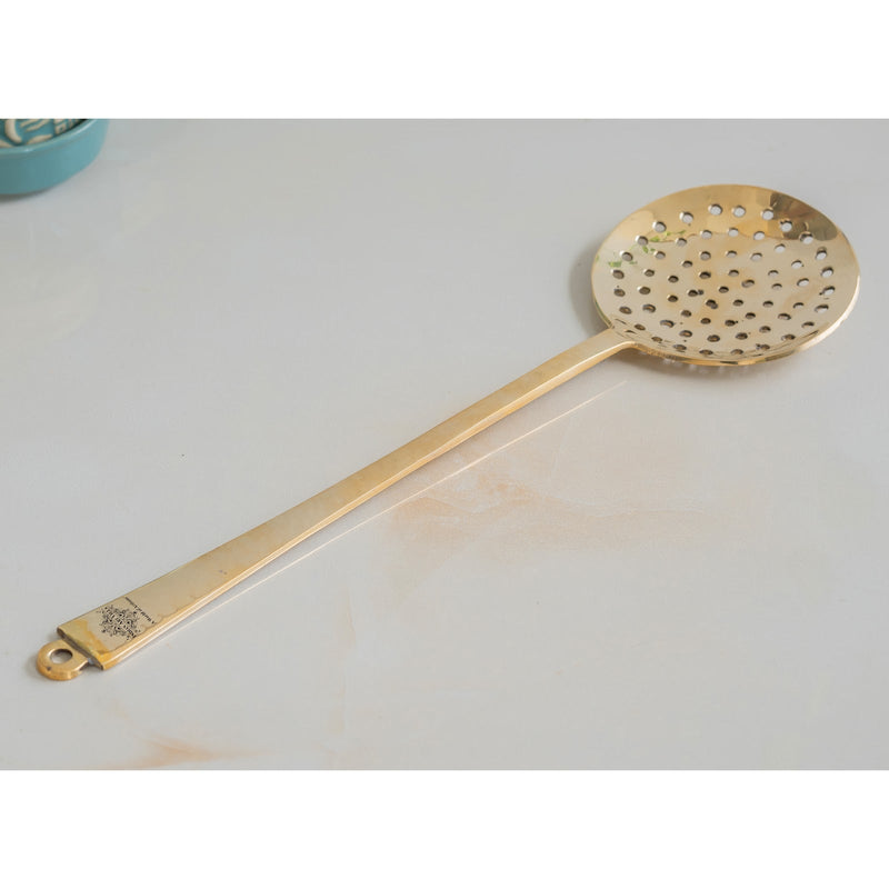 Pure Brass Skimmer / Jhar – Traditional Kitchen Essential