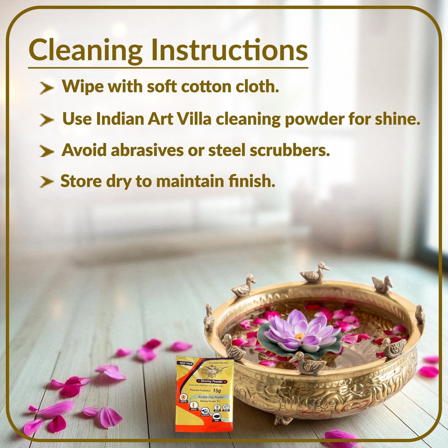 Brass Urli with Embossed Duck & Lotus Flower Design – Traditional Urli