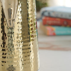 Brass Jug With Hammered Design With Handle with Lid - 1400 ML