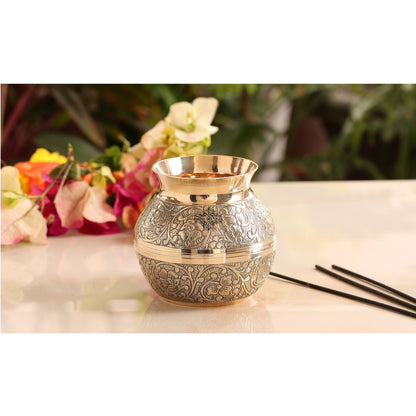 Pure Brass Embossed with lining Designe Lota