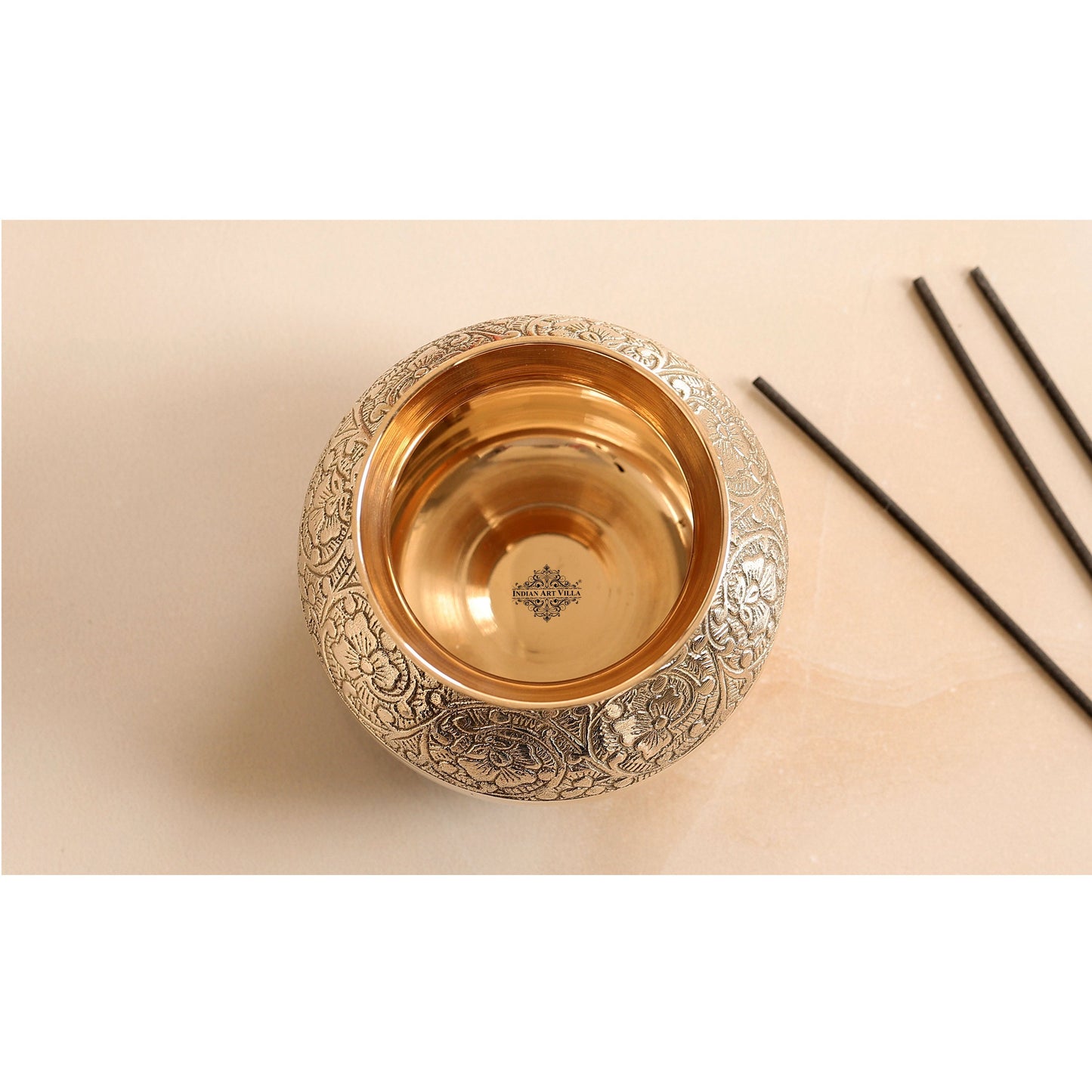 Pure Brass Embossed with lining Designe Lota