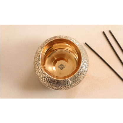 Pure Brass Embossed with lining Designe Lota