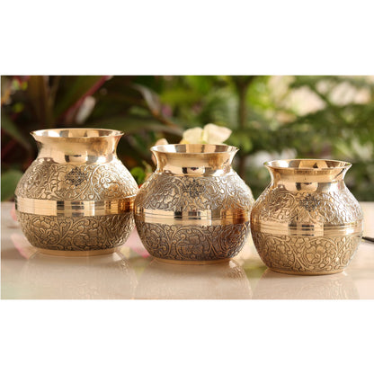 Pure Brass Embossed with lining Designe Lota