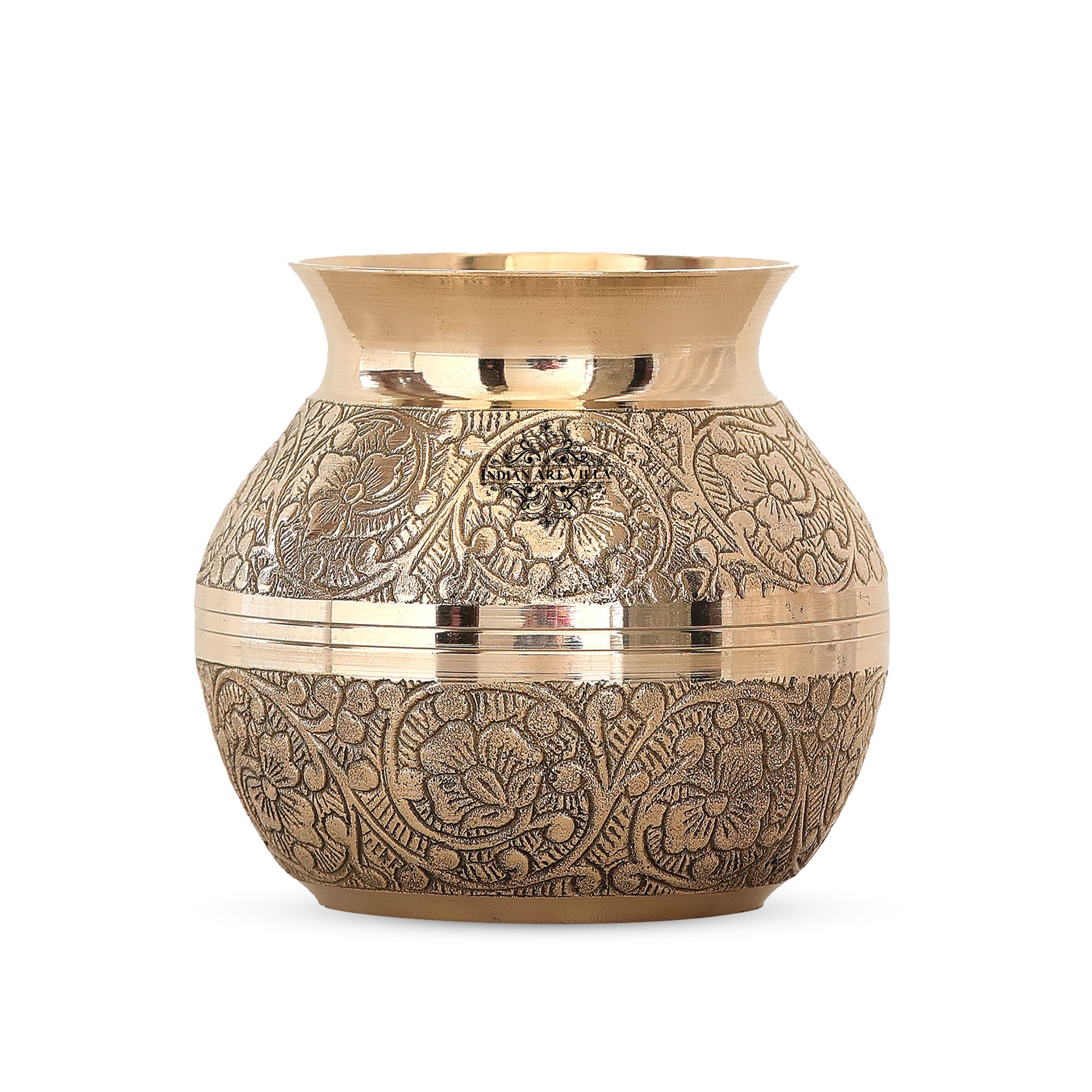 Pure Brass Embossed with lining Designe Lota