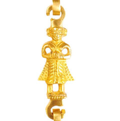 Brass Jhula Chain Horse, Men Guard, Peacock, Rudraksh Design, 191.01 cm Each, Set of 4