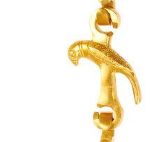 Brass Jhula Chain Men Guard, Parrot, Peacock with 3 step Designer Chain 191.26 cm Each, Set of 4