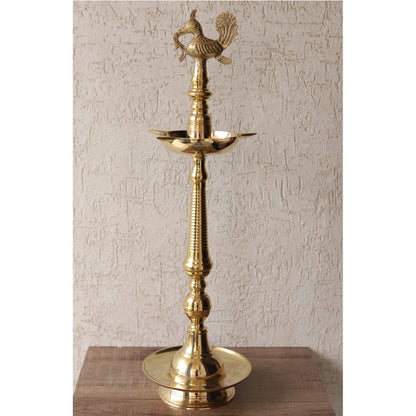 Pure Brass Stand/Pillar Diya/Deepak/Lamp/Lantern With Bird Design, Pooja, Home Decor & Diwali Gift Item