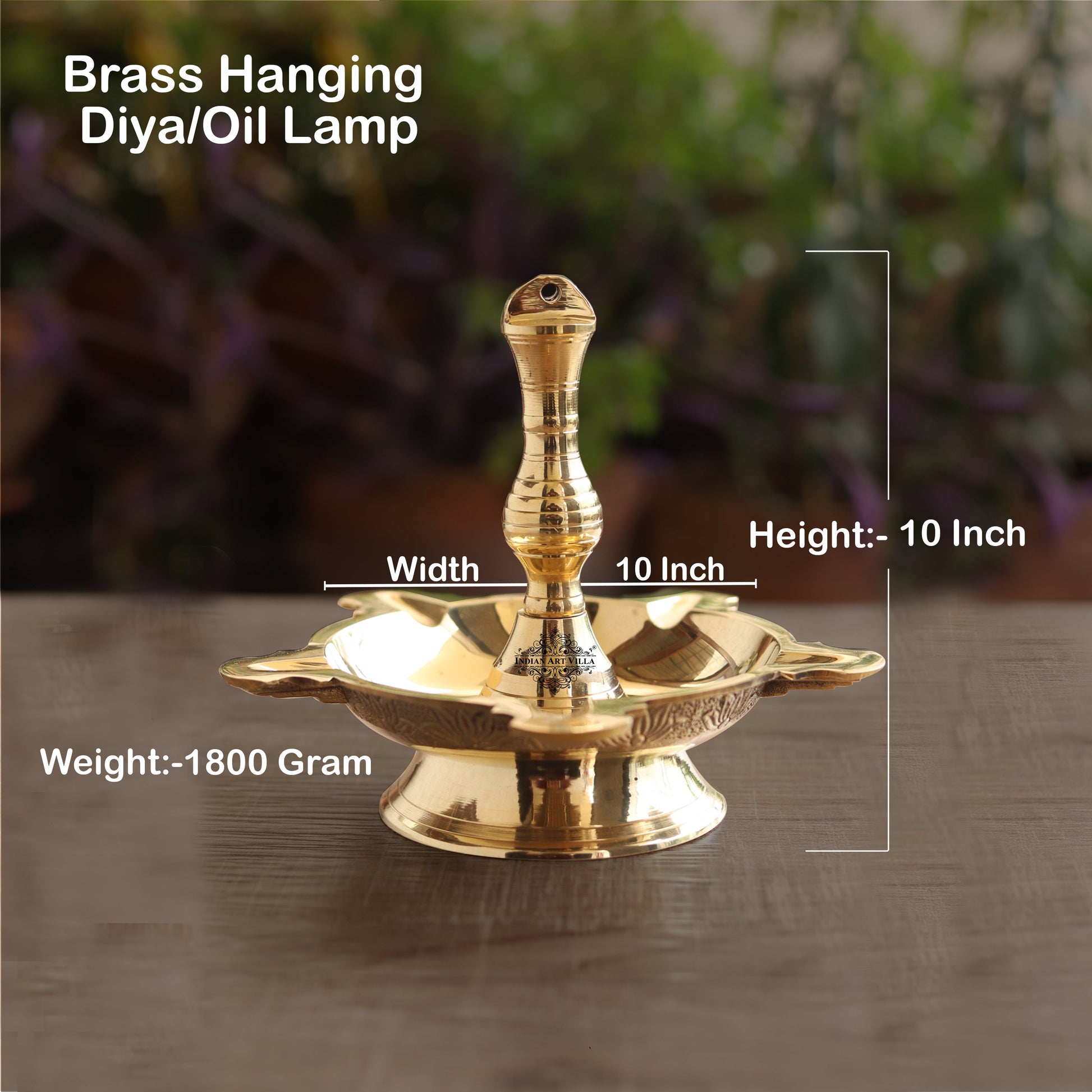 Handmade Pure Brass Hanging Latkan Heavy Diya, Decorative Oil Lamp For Home, Temple and Office,