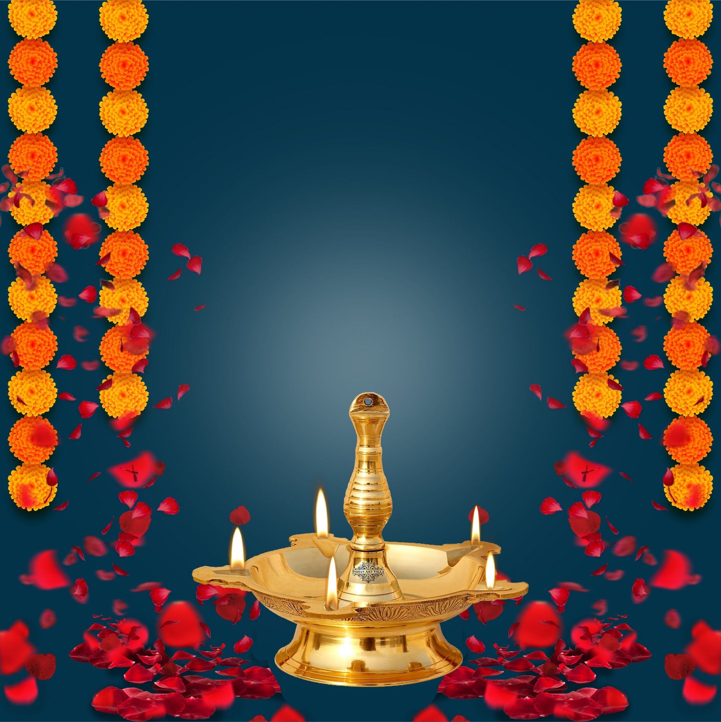 Handmade Pure Brass Hanging Latkan Heavy Diya, Decorative Oil Lamp For Home, Temple and Office,