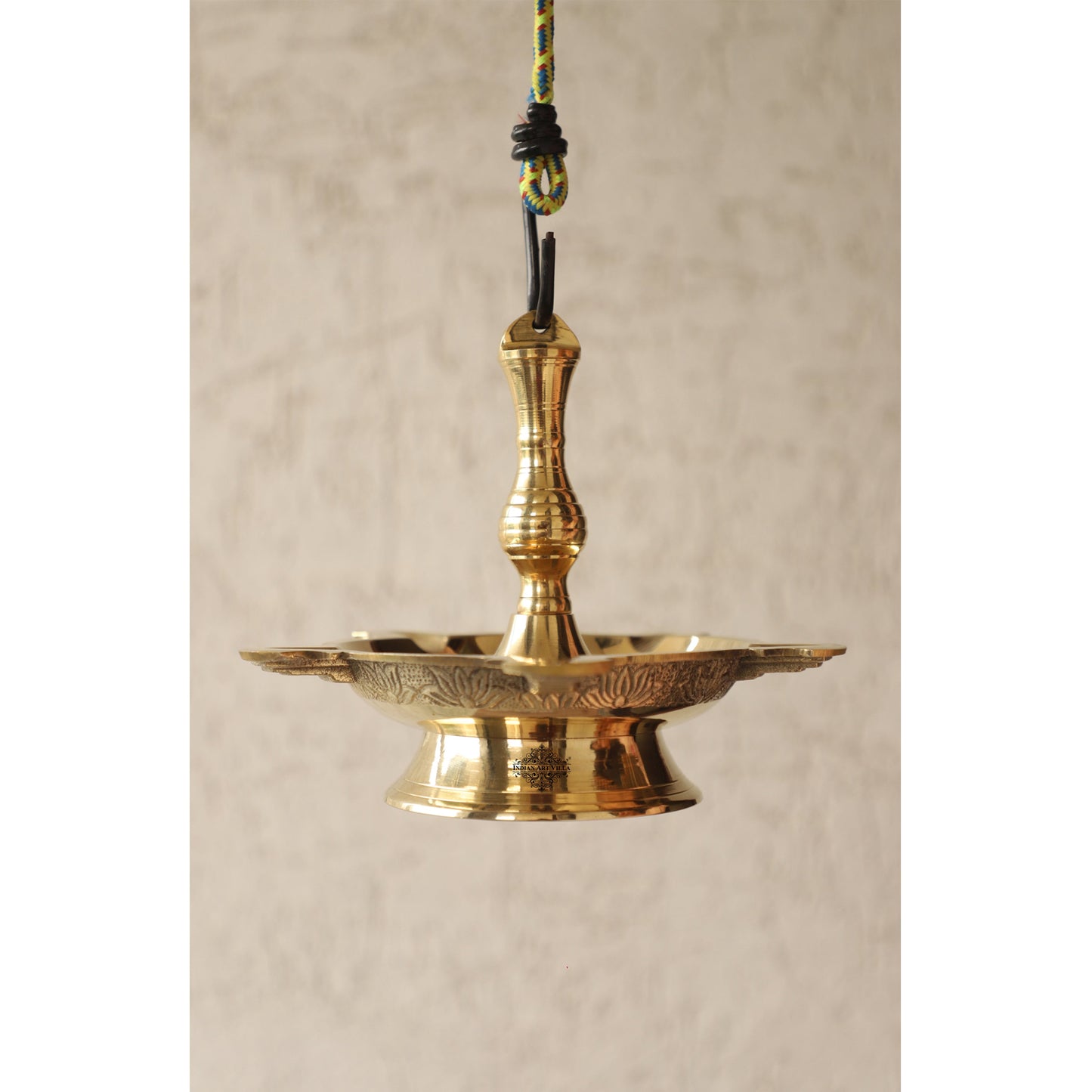 Handmade Pure Brass Hanging Latkan Heavy Diya, Decorative Oil Lamp For Home, Temple and Office,