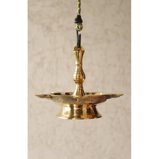 Handmade Pure Brass Hanging Latkan Heavy Diya, Decorative Oil Lamp For Home, Temple and Office,