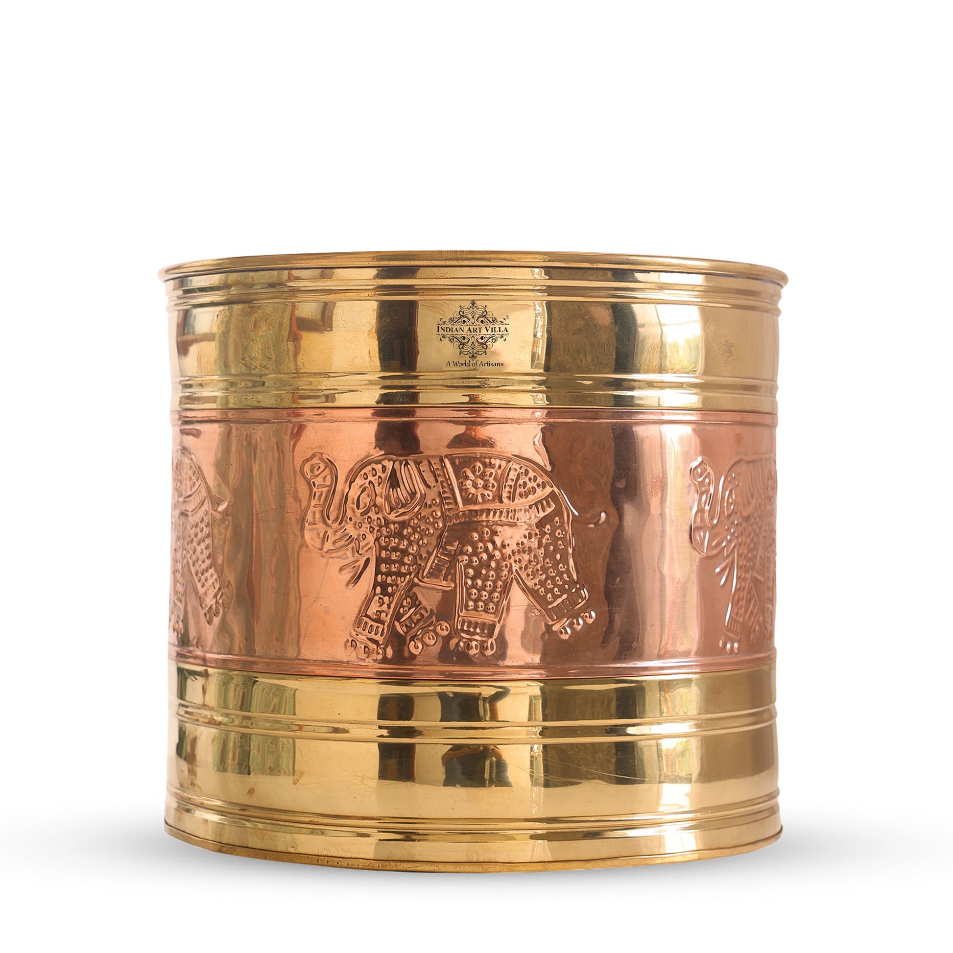 Brass Embossed Design Home Decor Planter, Home décor, Planting