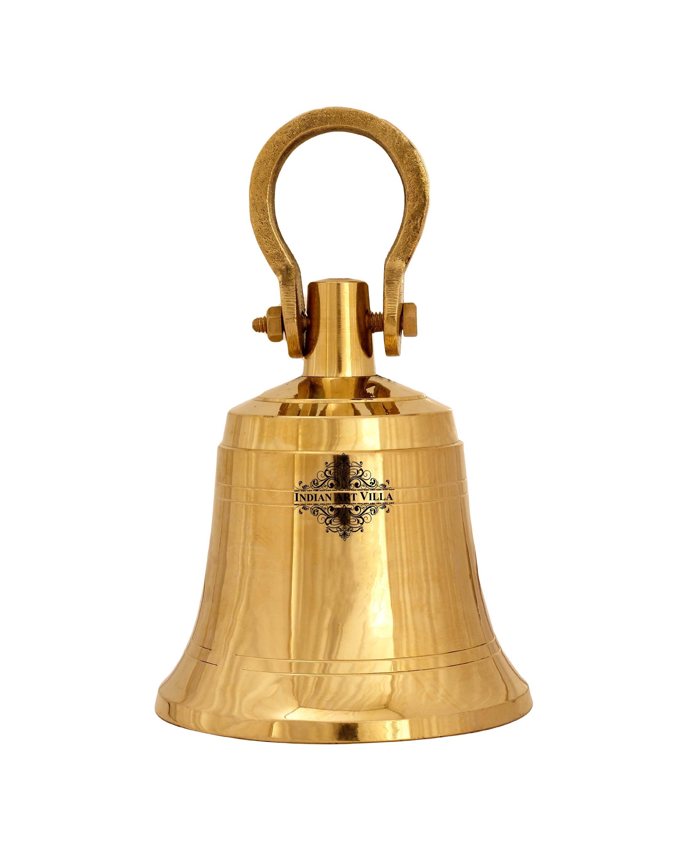 Handmade Brass Pooja Bell Ghanti With Screw  For Pujan Purpose , Spiritual Gift Item , Pooja Arti Temple Home Office