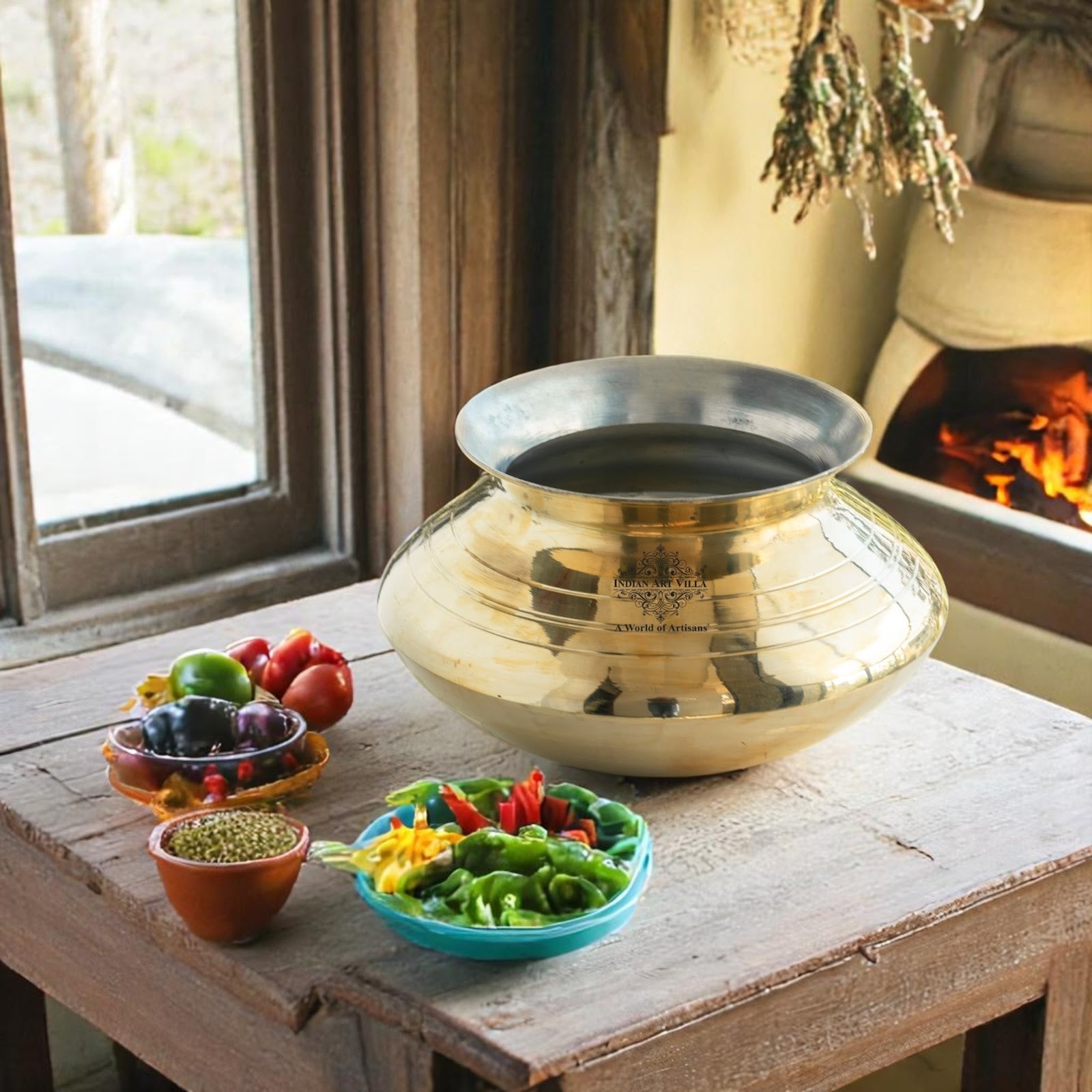 Brass Lining Design Patila Handi With Tin Lining