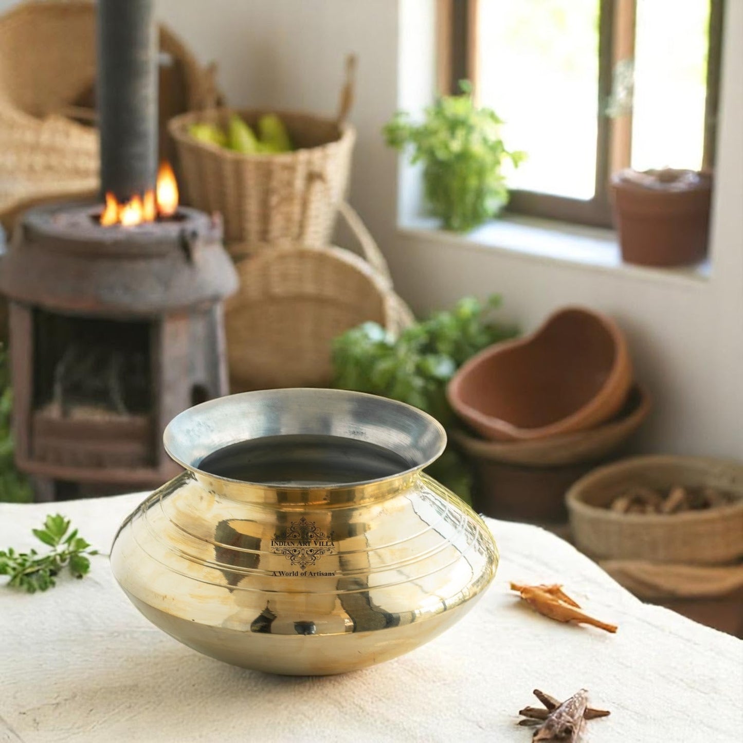 Brass Lining Design Patila Handi With Tin Lining