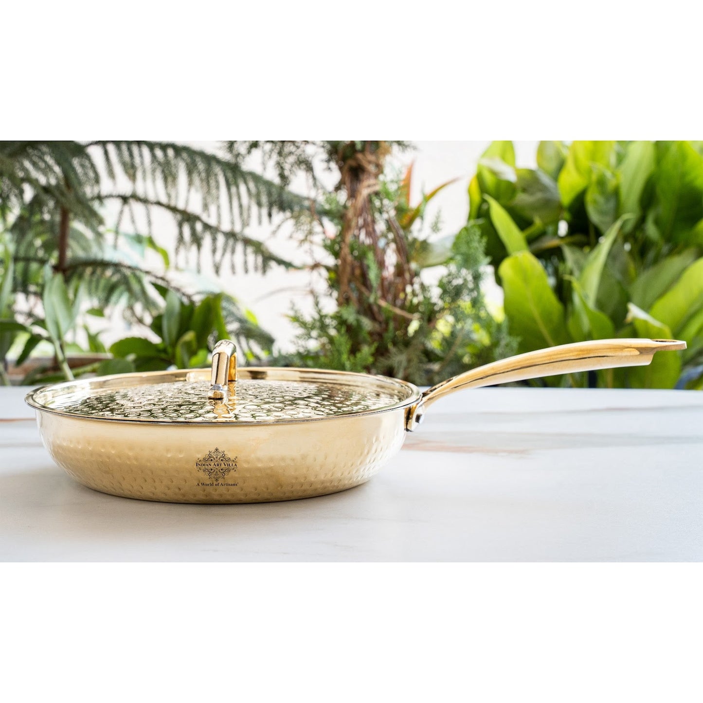 Pure Brass Sauce Pan with Lid, Handle and Tin Lining Inside