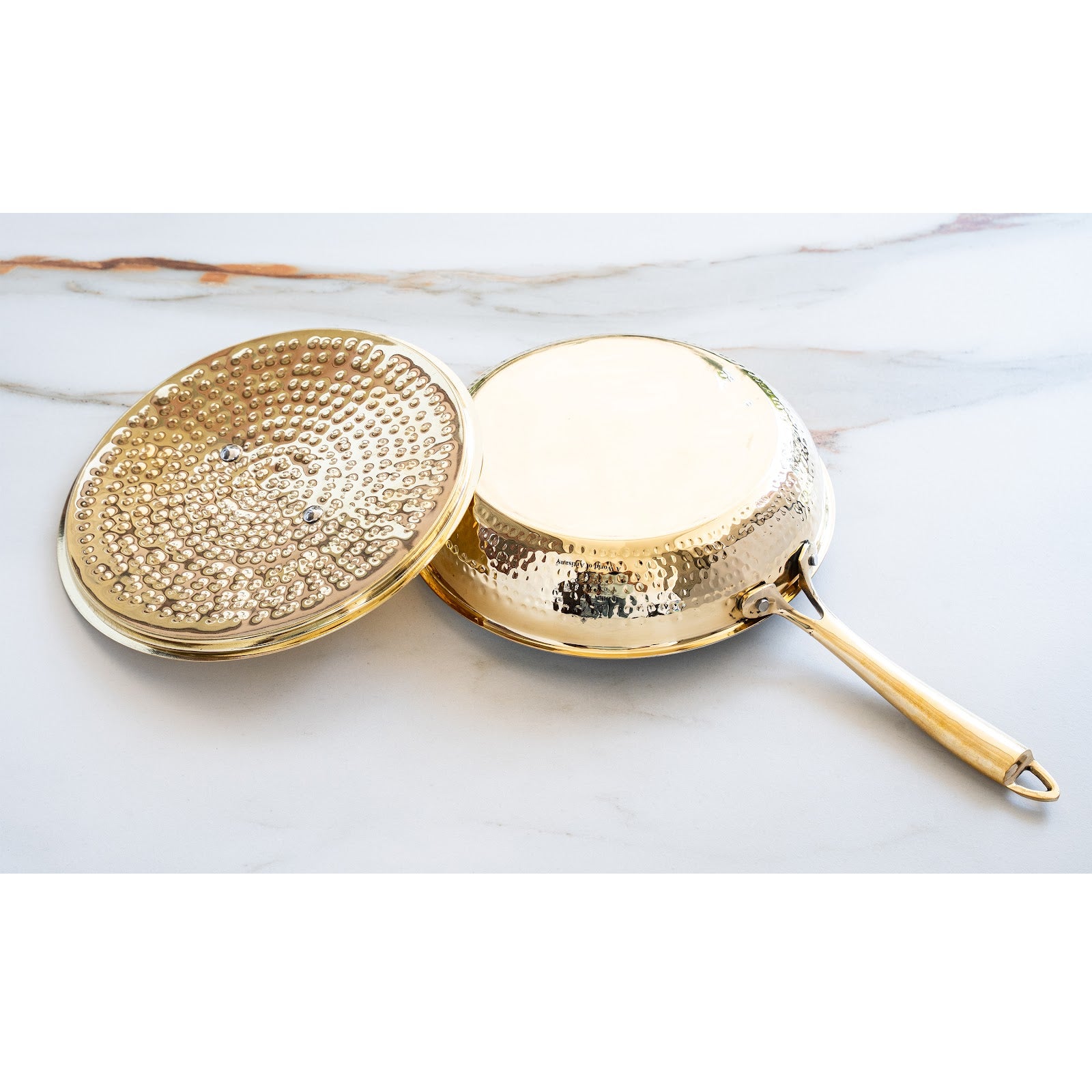 Pure Brass Sauce Pan with Lid, Handle and Tin Lining Inside
