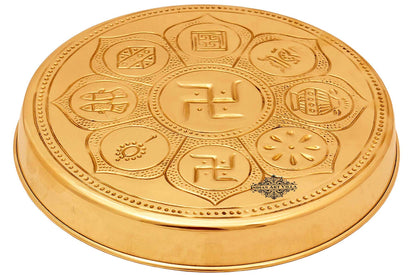 Handmade Pure Brass Asthmanghal Puja Thali For Spiritual and Puja