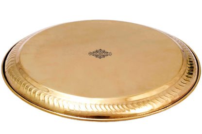Handmade Pure Brass Puja Thali Set, Spiritual Items, 28.45 cm