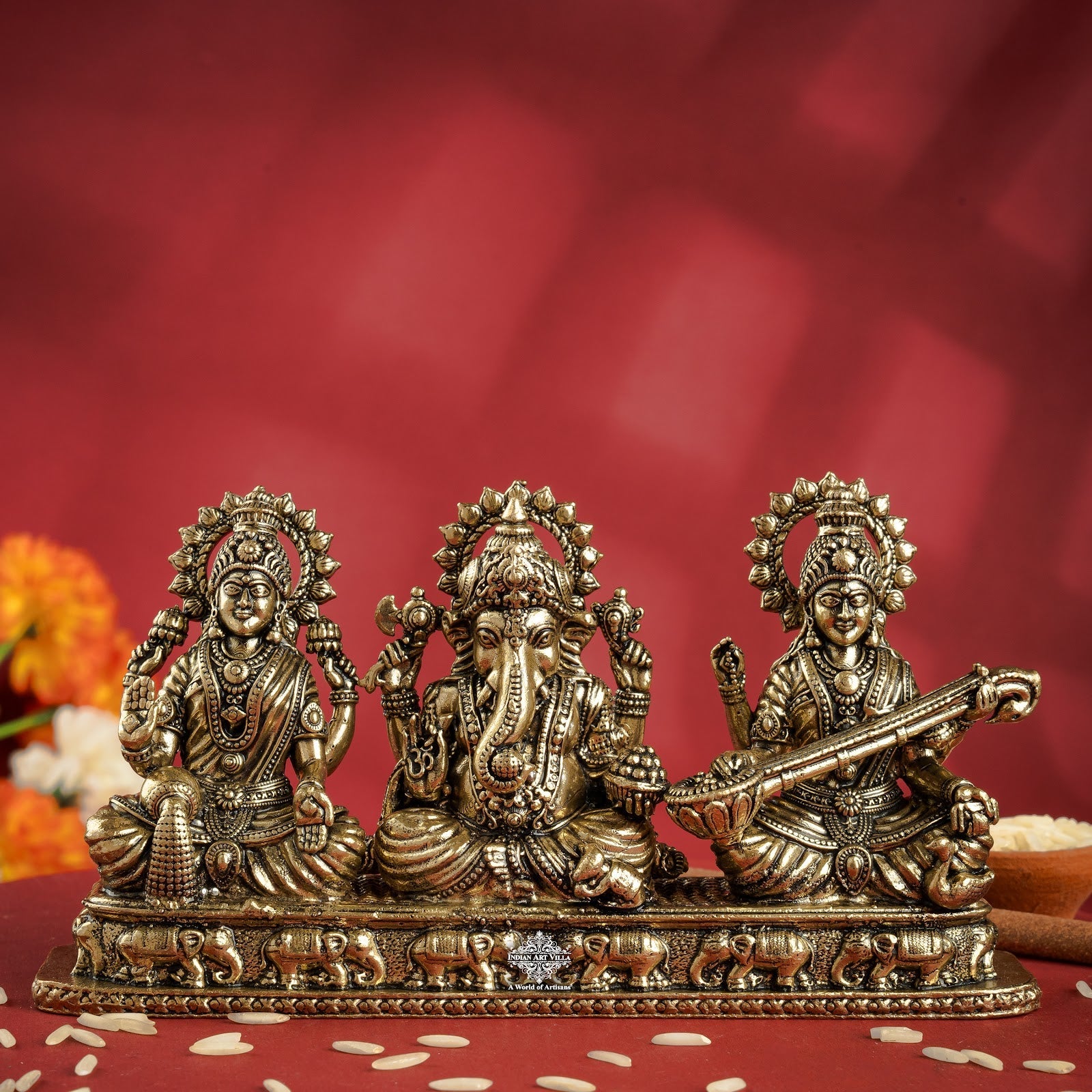 Pure Brass Ganesh Ji Murti With