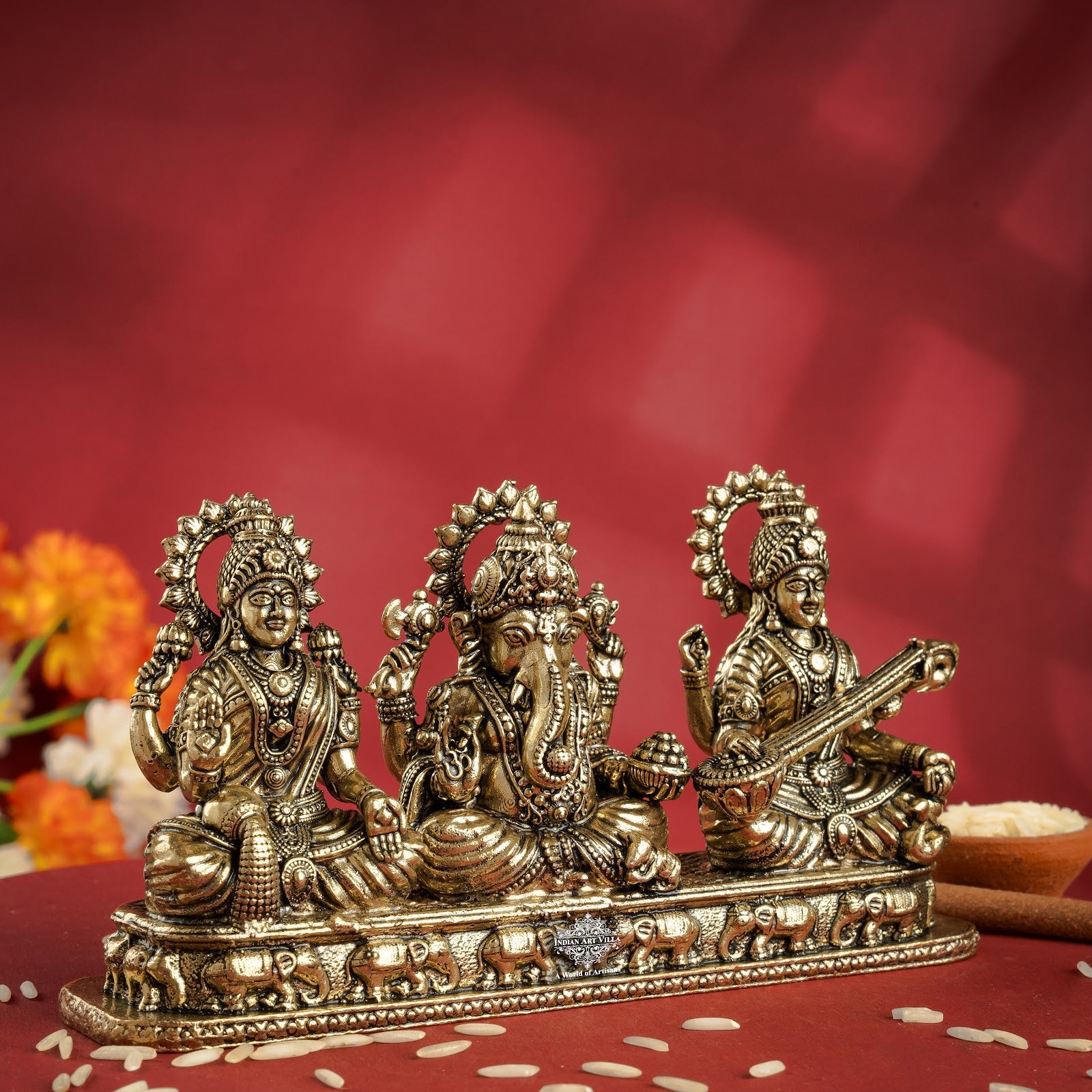 Pure Brass Ganesh Ji Murti With