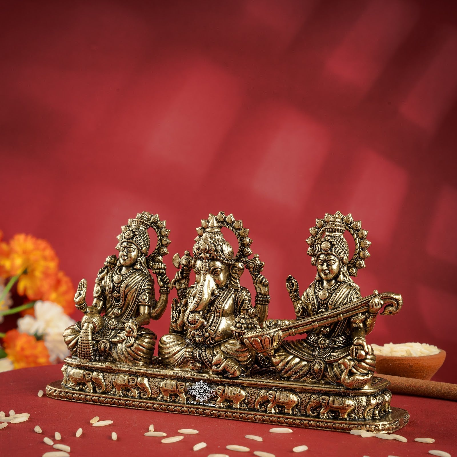 Pure Brass Ganesh Ji Murti With