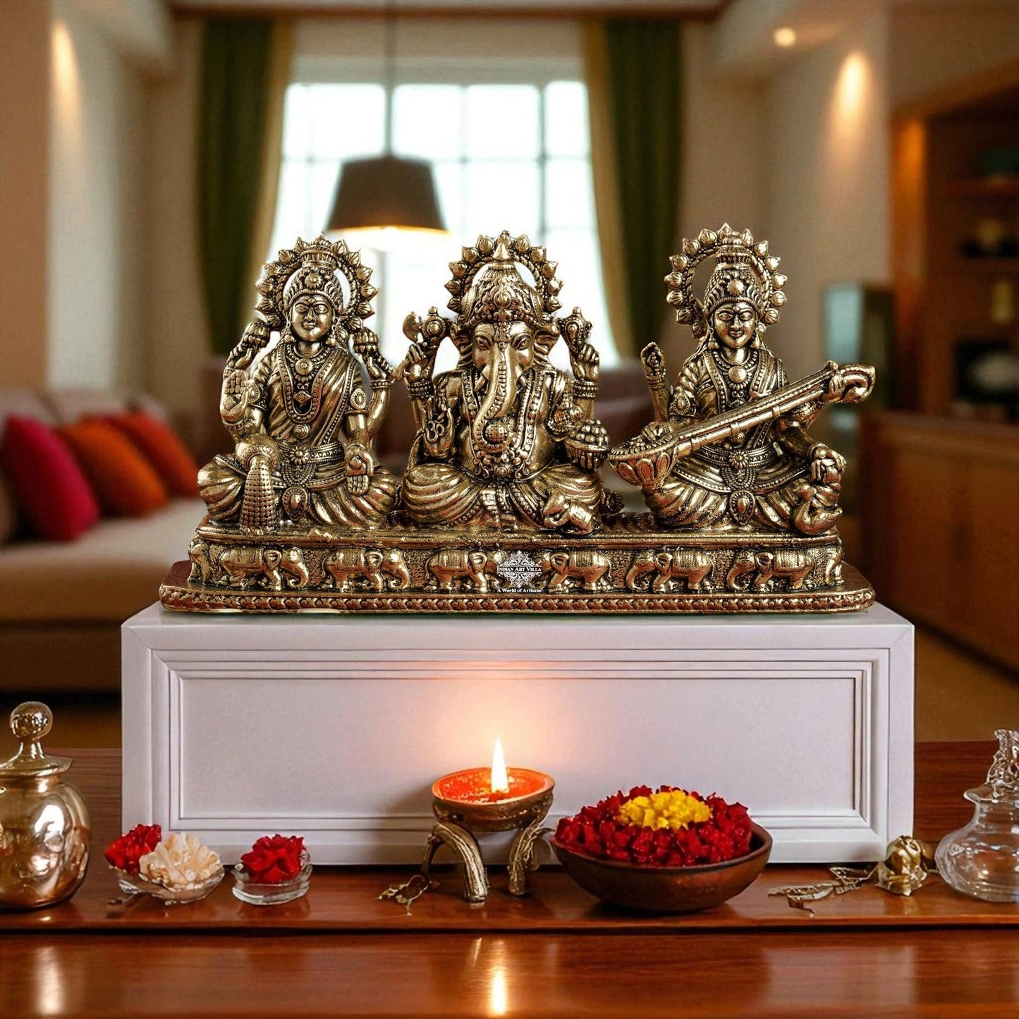 Pure Brass Ganesh Ji Murti With