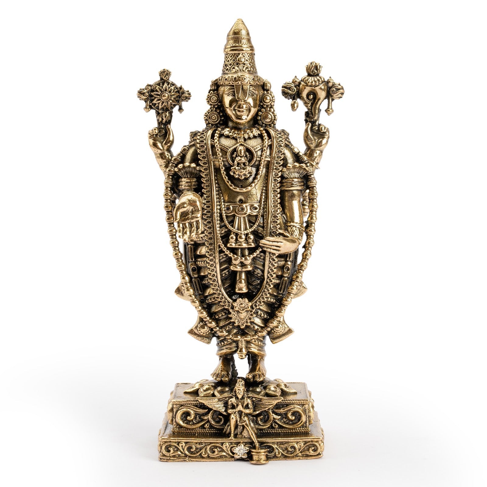 Pure Brass Lord Venkateswara Idol – Tirupati Balaji Murti for Pooja