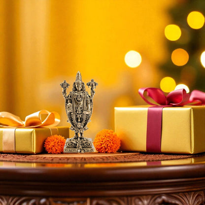 Pure Brass Lord Venkateswara Idol – Tirupati Balaji Murti for Pooja