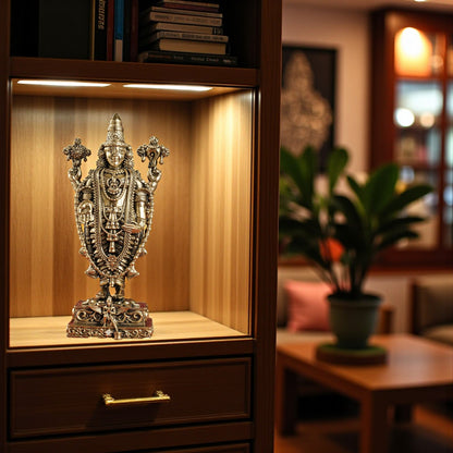 Pure Brass Lord Venkateswara Idol – Tirupati Balaji Murti for Pooja