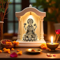 Pure Brass Laxmi Ji Sitting On Kamal Murtii- Goddess of Wealth, Prosperity & Blessings