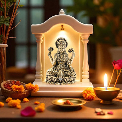 Pure Brass Laxmi Ji Sitting On Kamal Murtii- Goddess of Wealth, Prosperity & Blessings