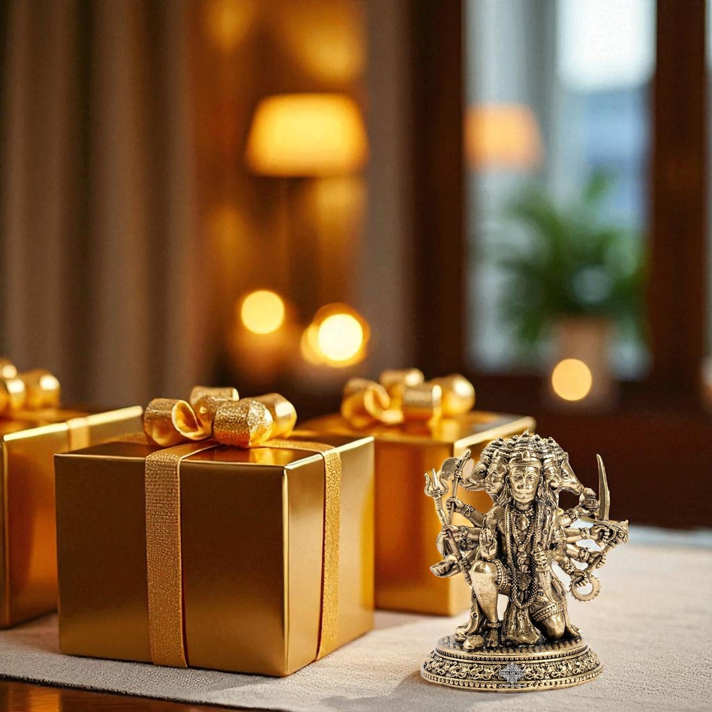 Pure Brass Panchmukhi Hanuman Ji Idol with Weapons – Spiritual Idol