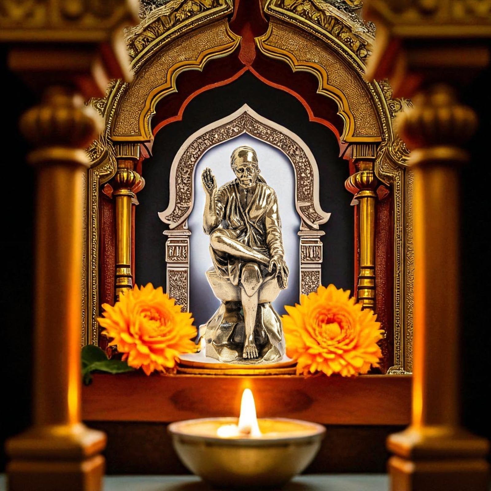 Pure Brass Shirdi Sai Baba Murti Idol
