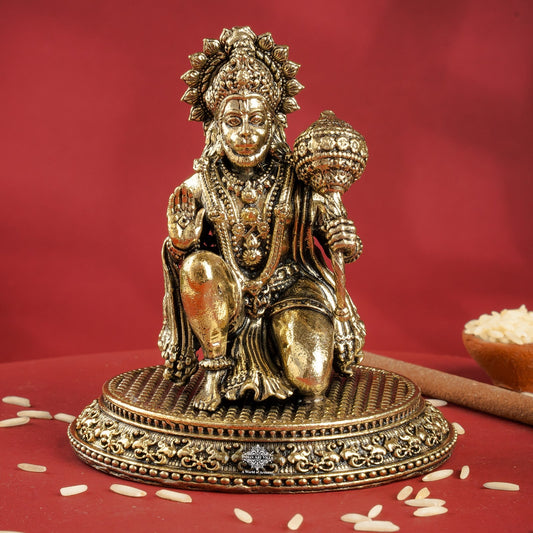 Brass Hanuman Ji Murti – Kneeling Blessing Idol
