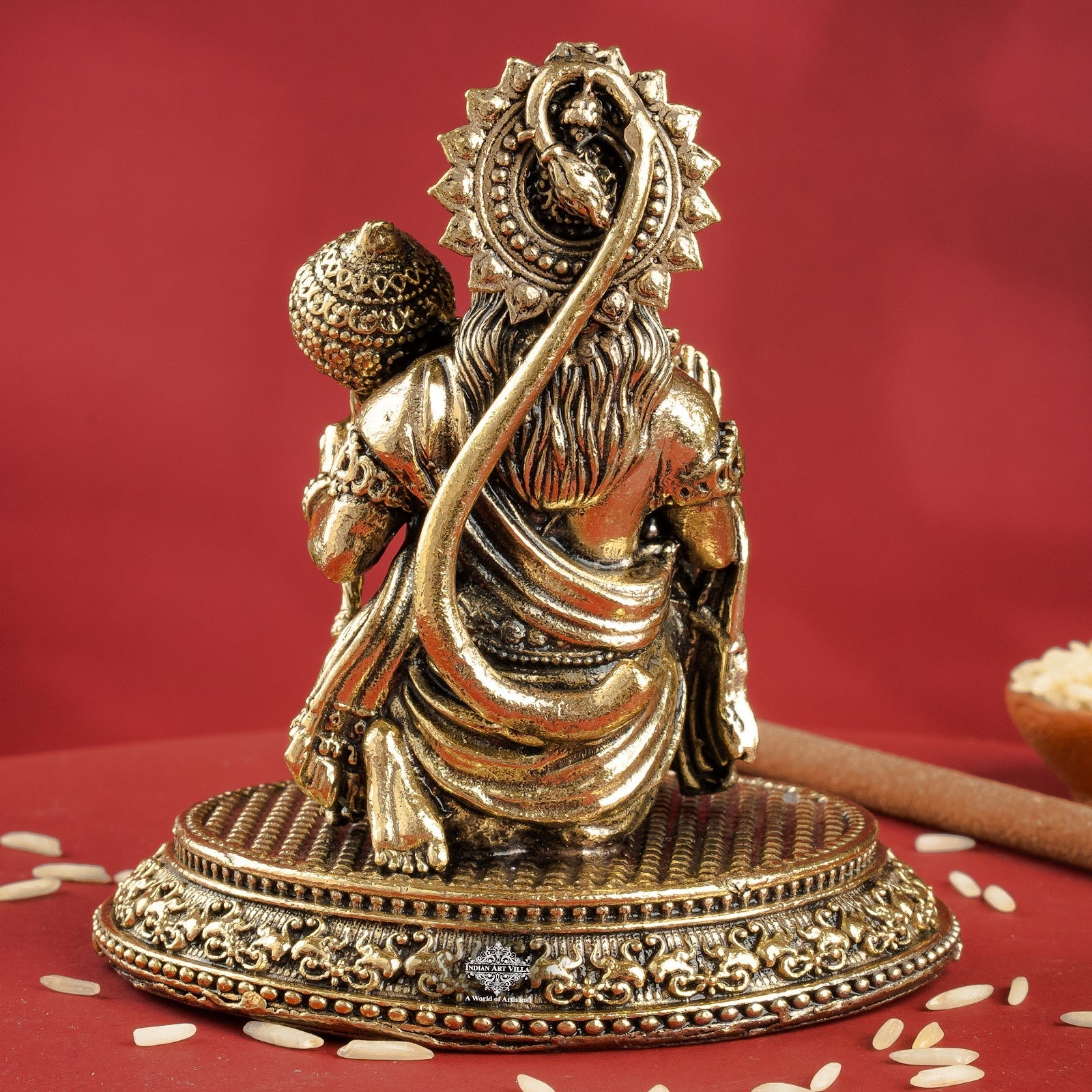 Brass Hanuman Ji Murti – Kneeling Blessing Idol