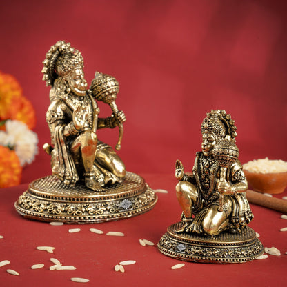 Brass Hanuman Ji Murti – Kneeling Blessing Idol