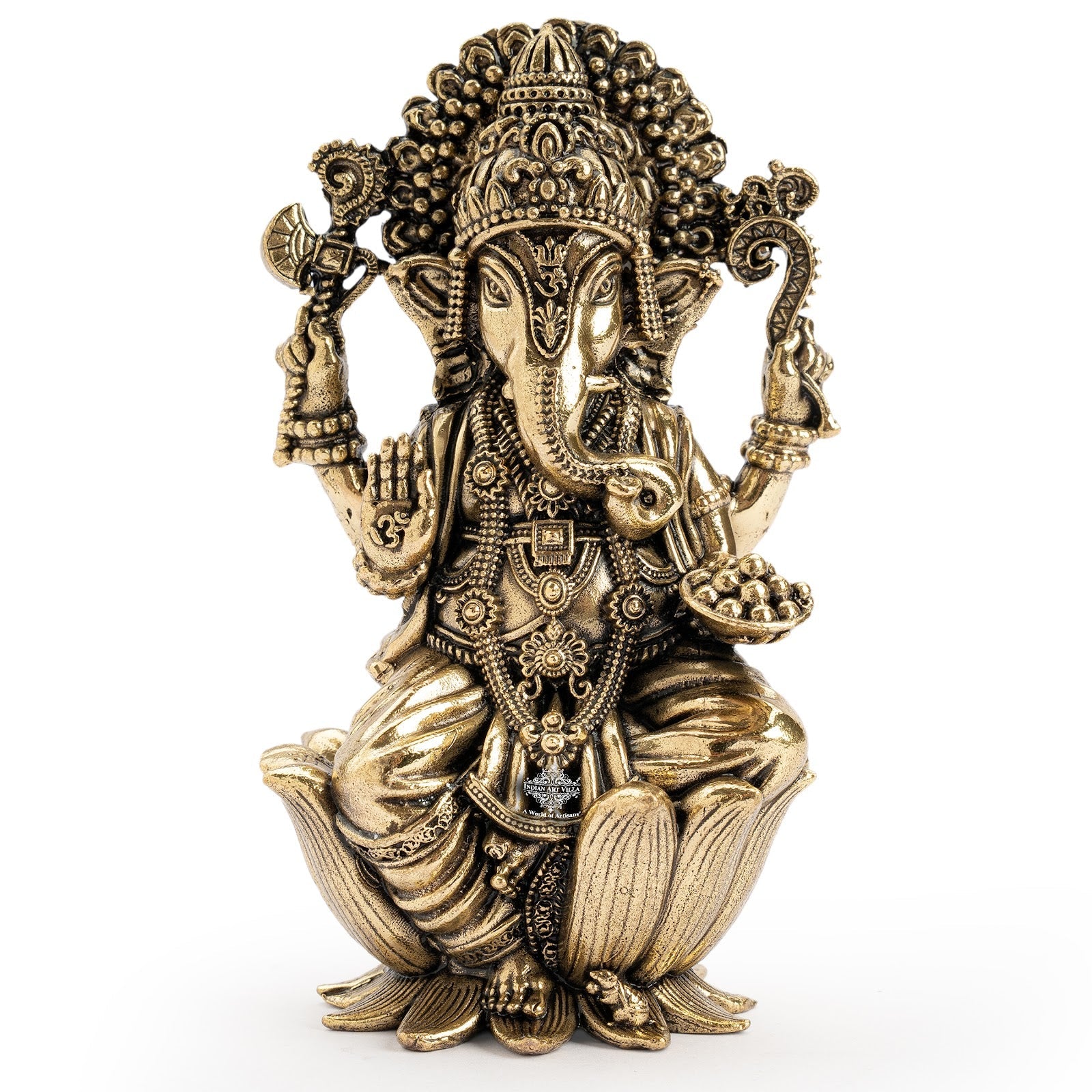 Pure Brass Ganesh ji Murti On Kamal