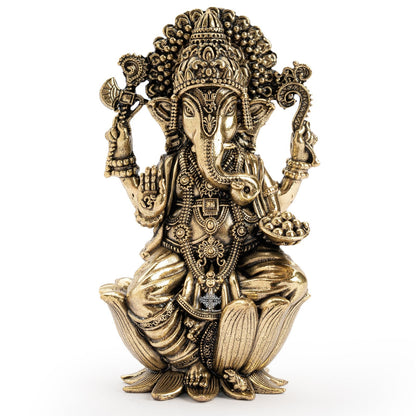Pure Brass Ganesh ji Murti On Kamal