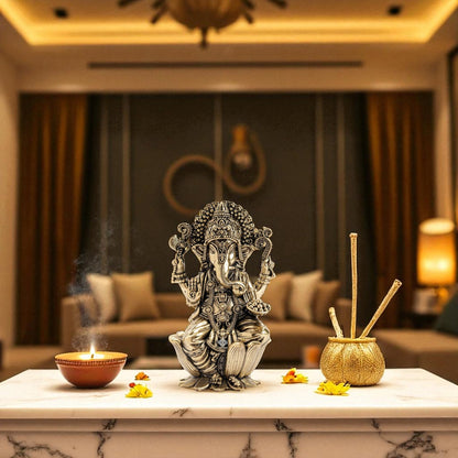 Pure Brass Ganesh ji Murti On Kamal